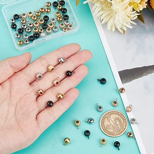 DICOSMETIC 64Pcs 2 Styles 4 Colors Hanger Bail Beads Stainless Steel Bail Tube Beads Frosted Hanger Link Beads for DIY Jewellry Making Hole: 2mm - Image 2