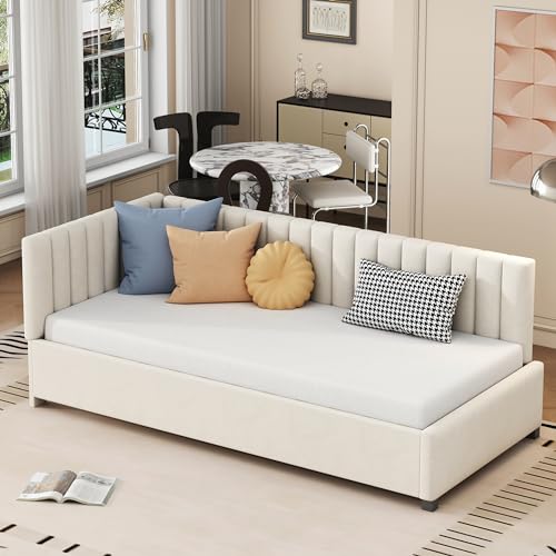 Yihomfy Canapé-lit 200 x 90cm en Velours avec tête de lit réversible – Rembourrage épais,...