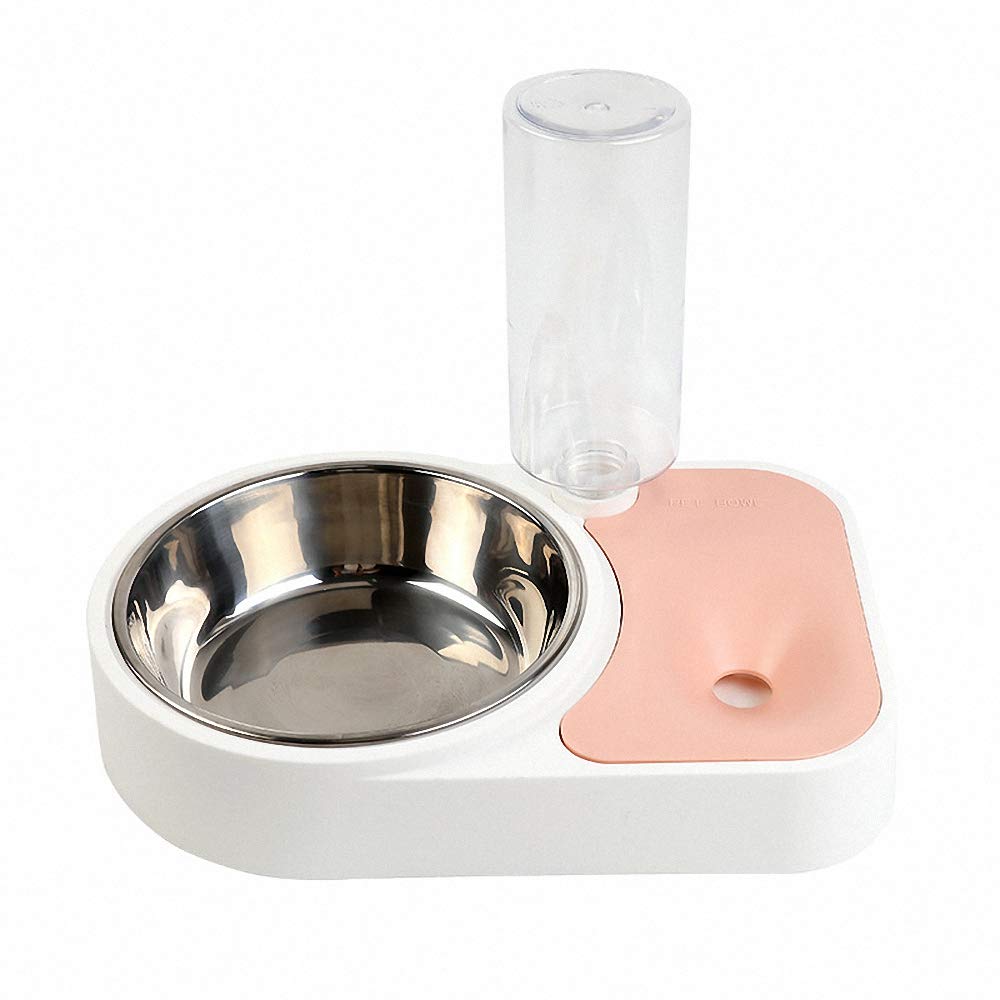 Ulalaza Pet Feeder Dog Bowl Feed Cat Food Stainless Steel Feeding Automatic Water Dispenser for Puppies Small Medium Large Dogs Cats