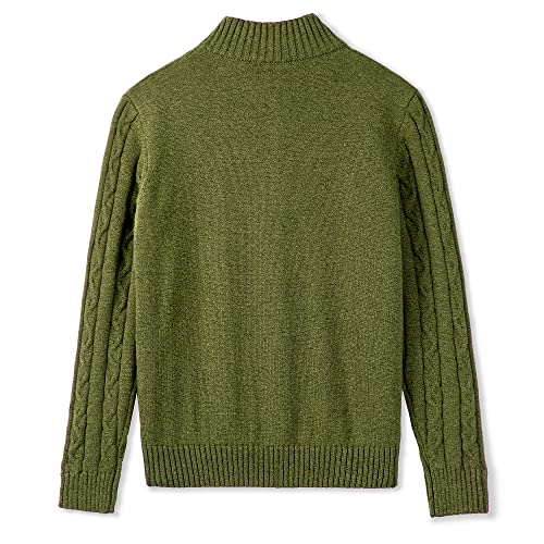 Image of Kid Nation Boys Sweater Cotton Quarter Zip Sweater Kids Cable Knit Pullover | Casual 1 /4 Zip Sweater for Child 3-14 Years (Previously Amazon Essentials)
