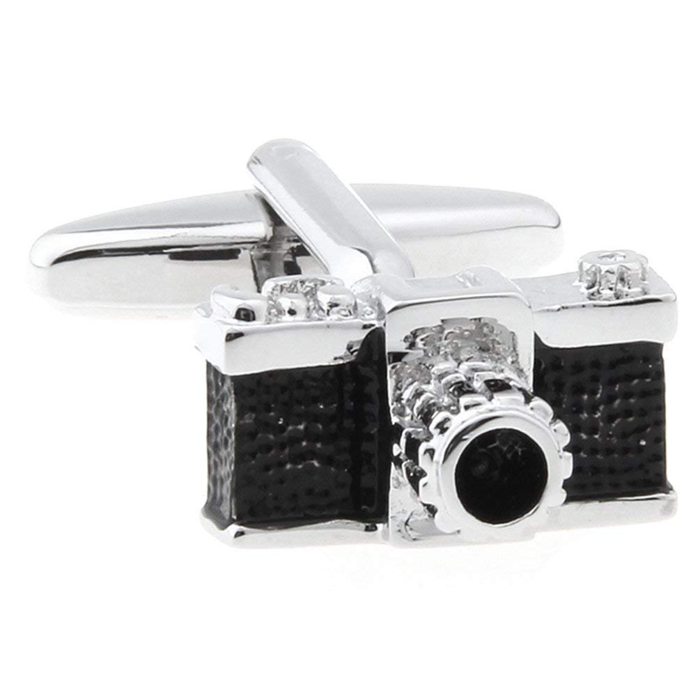 VcufflinksBlack and Silver Camera Cufflinks