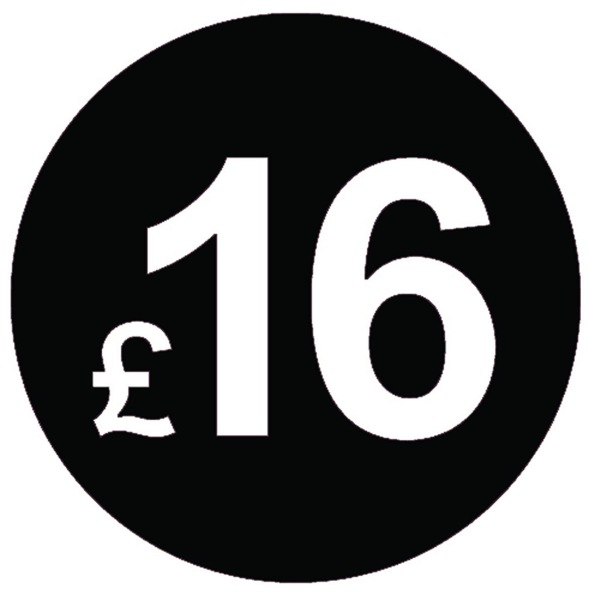 £ Black Price Stickers - 20mm, £16, 200 — image 1