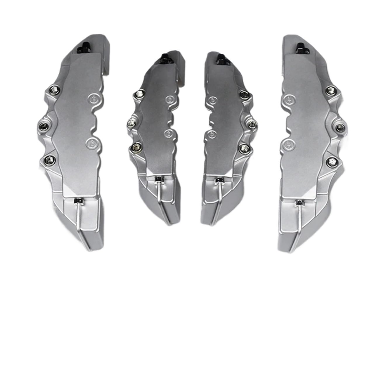 Osłona Zacisku Hamulca 4 szt. 3D ABS osłona zacisku hamulcowego samochodu ochronna tarczy hamulcowej pasuje do Jetta Bora Golfa(4Pcs M and S Silver)