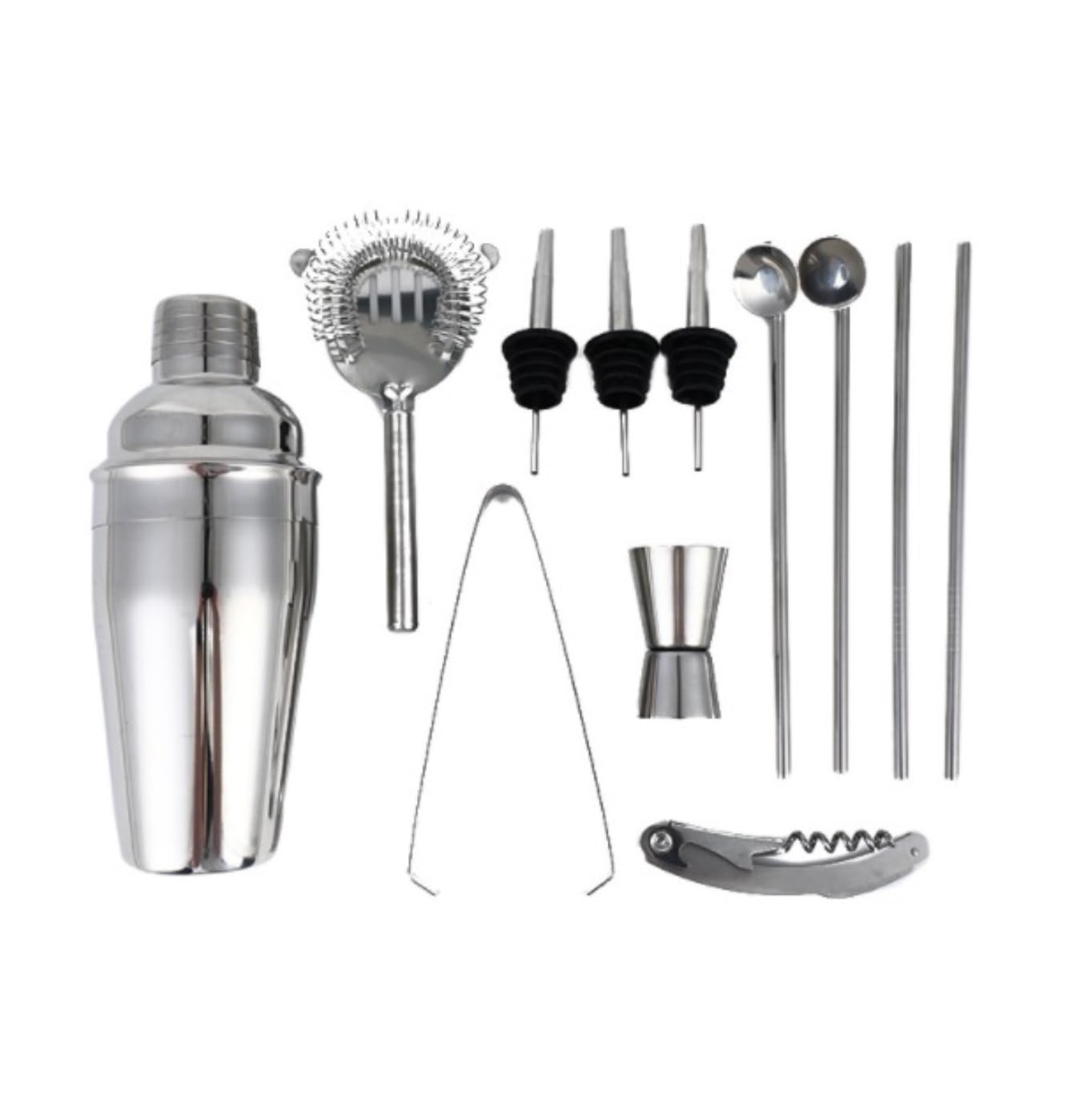 Juego de Cocktail Shaker Coctelera De Acero Inoxidable De 550ml, 13 Uds., Kit De Barman, Juego De Barras, Herramientas con Soporte Coctelera Profesional Herramientas