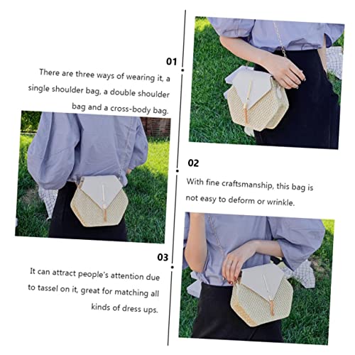 GALPADA 1pc Straw Woven Bag Shoulder Bag Sling Bag for Women Crossbody Womens Summer Purses Messenger Bag for4