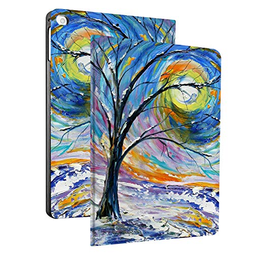 Image of DuraSafe Cases for iPad Air 5th 4th 6th 11th [ Air 11 /6 2024 /5 2022 /4 2020 ] A2588 A2316 MYFQ2HN /A MYFN2HN /A MYFQ2HN /A UltraSlim Printed Smart PU Leather Flip Folio Book Cover - Color Emblem