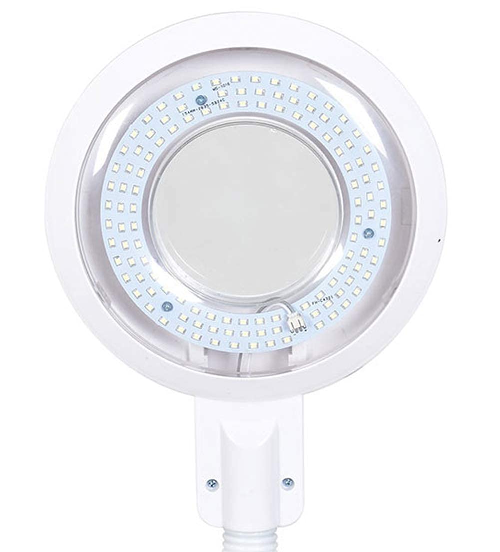Lupa, Lupa 16X lámpara de Lupa de pie, luz de Ajuste, Ruedas Ajustables con luz de Aumento, Bandeja de Almacenamiento, para Cuidado de la Piel, Belleza, manicura de uñas, salón de Tatuajes y Uso domé