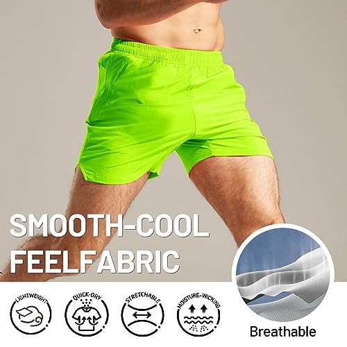 Image of MIER Men's Workout Running Shorts Lightweight Active 5 Inches Shorts with Pockets, Quick Dry, Breathable