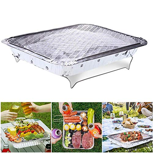 N/Y Parrilla Desechable - Parrilla De Barbacoa De Carbón Instantánea De Tamaño Pequeño Ideal para Campamentos Y Fiestas En La Puerta Trasera Picnic De Campamento - Portátil, Fácil De Encender