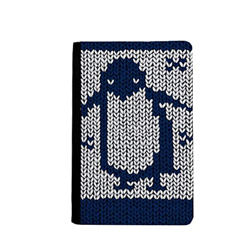 Étui portefeuille en tricot pingouin avec motif nordique irrégulier