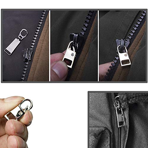 Mulutoo 12Pcs Metal Solid Zipper Pull Tab Tag Handle Fixer 0.06inch(1.6mm) Small Clasp Diameter Fit in Hole for Suitcases Luggage Purses Handbags Jacket Coat Boots Lobster Clasp Zipper Pull tab