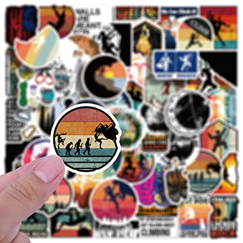 60 Pcs Climbing Stickers,Outdoor Extreme Sports Rock Climbing Stickers For Water Bottles, Laptops, Suitcases,Skateboards,Car,Perfect Gifts For Climber,Adults,Teens And Kids #TOP2