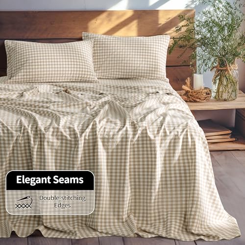 Image of LBRO2M 100% French Pure Linen Sheet Set 4Pcs, 16 inch Deep Pocket Cal King