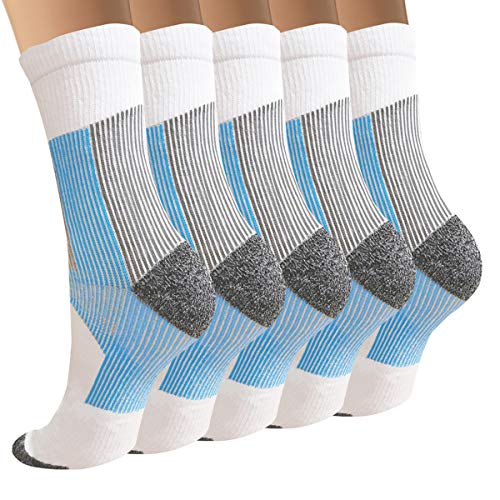 3/5/8 Pairs Copper Compression Ankle Socks Women & Men Sport Plantar Fasciitis Arch