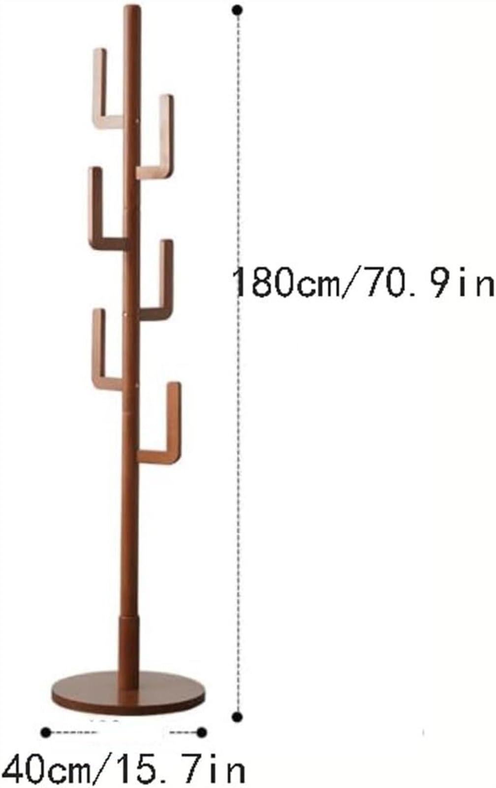 Porte-Manteau en Forme de Cactus, Porte-Manteau sur Pied en Bois Naturel pour Suspendre Vêtements, Chapeaux et Sacs