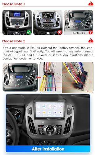 Estéreo 2 DIN Android 15 con pantalla multimedia para Transit Connect 2013-2018 Bluetooth FM 2
