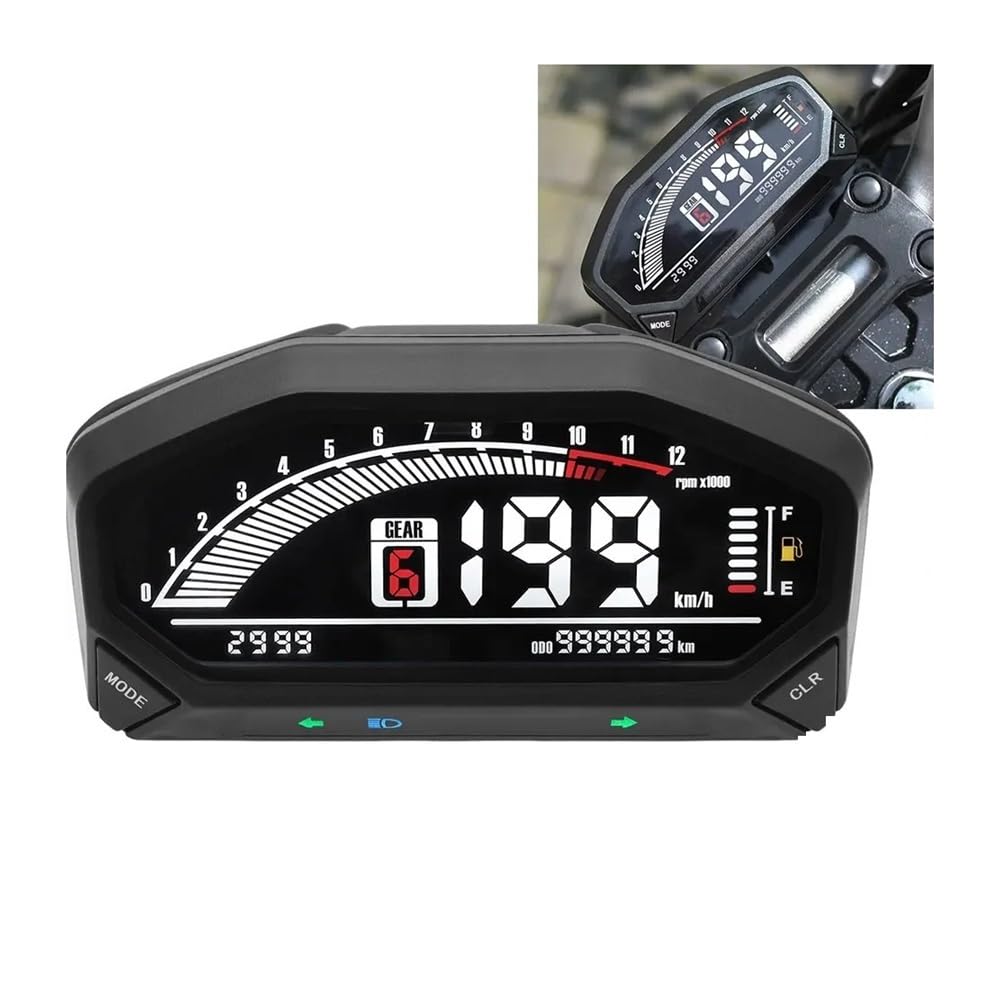Contachilometri Accessori Per Olio Per Motociclette Tachimetro LED Universale Contachilometri Digitale Retroilluminato Contagiri Per Motori 1,2,4 Cilindri