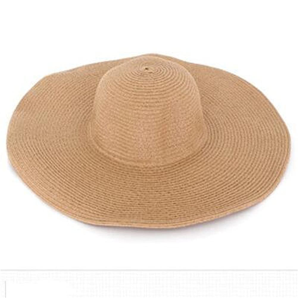 Sombreros de Mujer, Gorro de Verano Negro, Gorro de Playa, Sombrero de Paja, 56-58 cm (código M)