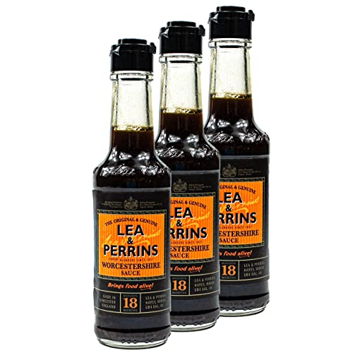 Lea & Perrins - 3er Pack Original Worcestershire Sauce in 150 ml Glasflasche (Würzsauce) - Traditionell englische Worcester Worcestersauce Cover