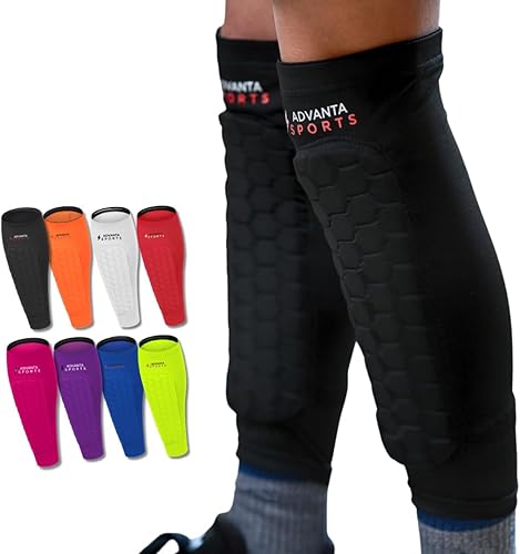 Espinilleras de fútbol para niños y jóvenes, equipo protector de fútbol para niños, niñas, adultos, hombres y mujeres, manga de compresión de