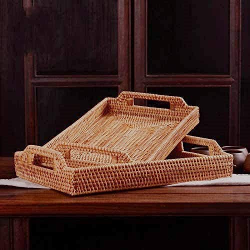 YANGQIHOME-Bandeja-de-Ratan-con-Asas-Bandeja-de-Servicio-de-Mimbre-para-el-Desayuno-Bebidas-Refrigerios-37cm 51t8UIyj82L