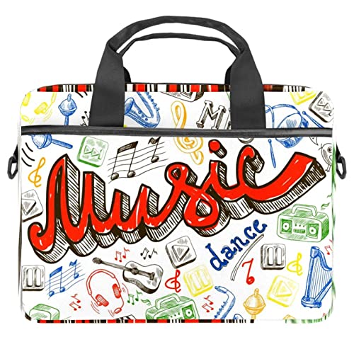 Sacoche ordinateur 13-14,5 pouces antichoc imperméable motif musique multicolore