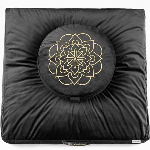 Hihealer Meditation Cushion Set Large Velvet Floor Pillow & Traditional