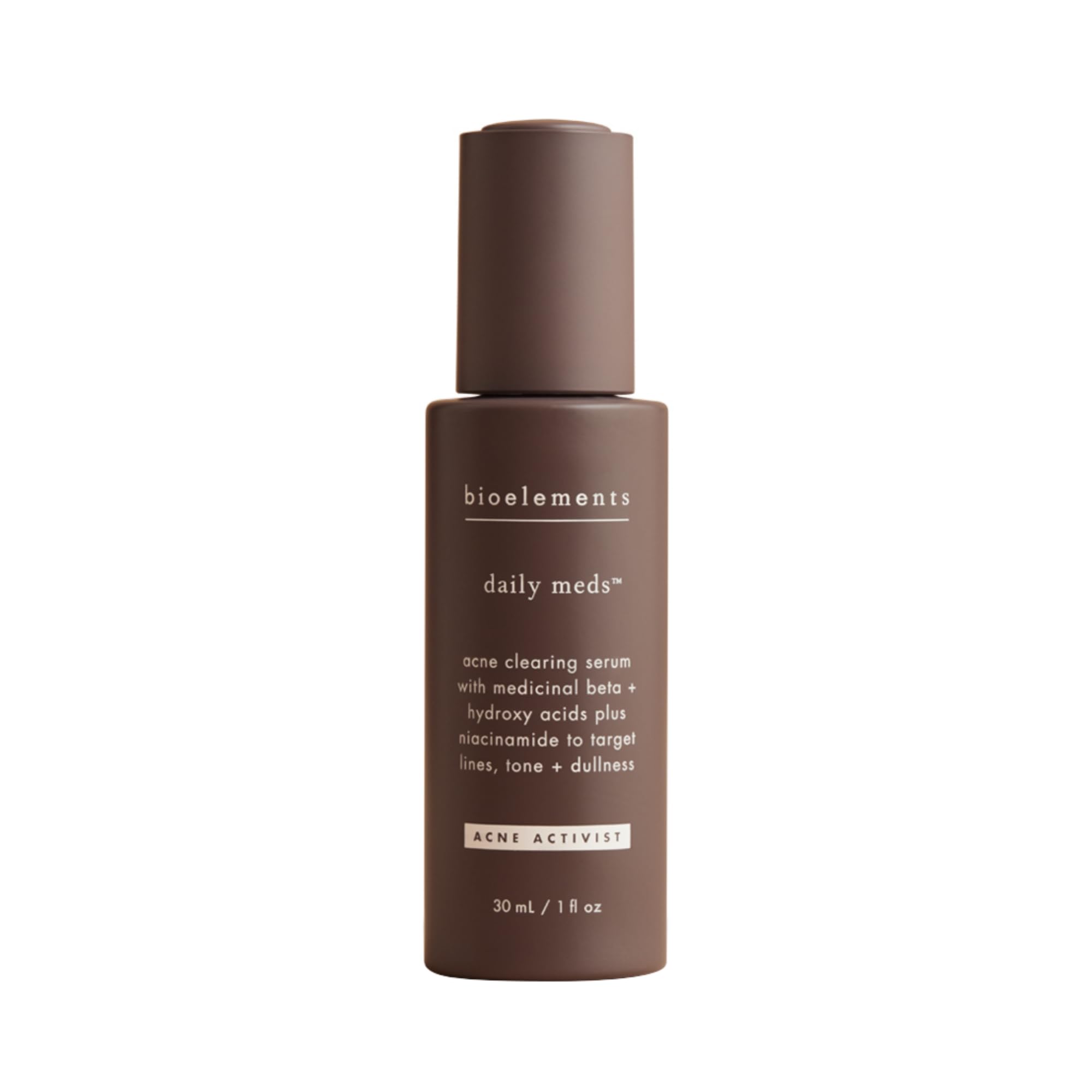 Bioelements Daily Meds - 1 fl oz - Acne Clearing Serum with Medicinal Beta + Alpha Hydroxy Acids and Niacinamide to Target Lines, Tone + Dullness - Vegan, Gluten Free - Never Tested on Animals