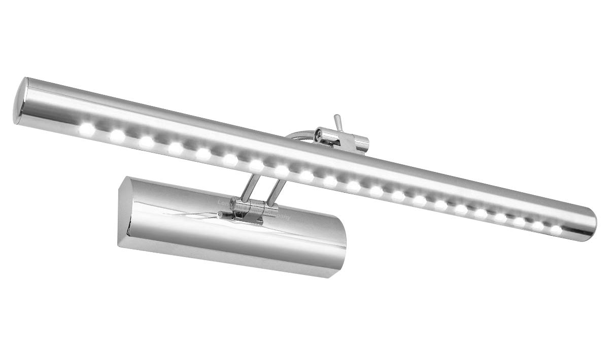 Long Life Lamp Company Silver 5W Led Mirror Light Cool White 6500K Wall Mount Picture Light Chrome Adjustable Ml11