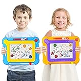 2 Pack Midsize Magnetic Doodle Drawing Board Toy for Kids & Toddlers - Colorful Magnetic Etch...