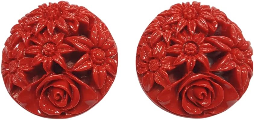 Designer Floral Acrylic Pendant For DIY, Jewellery Making And Crafts Work, 2 pcs