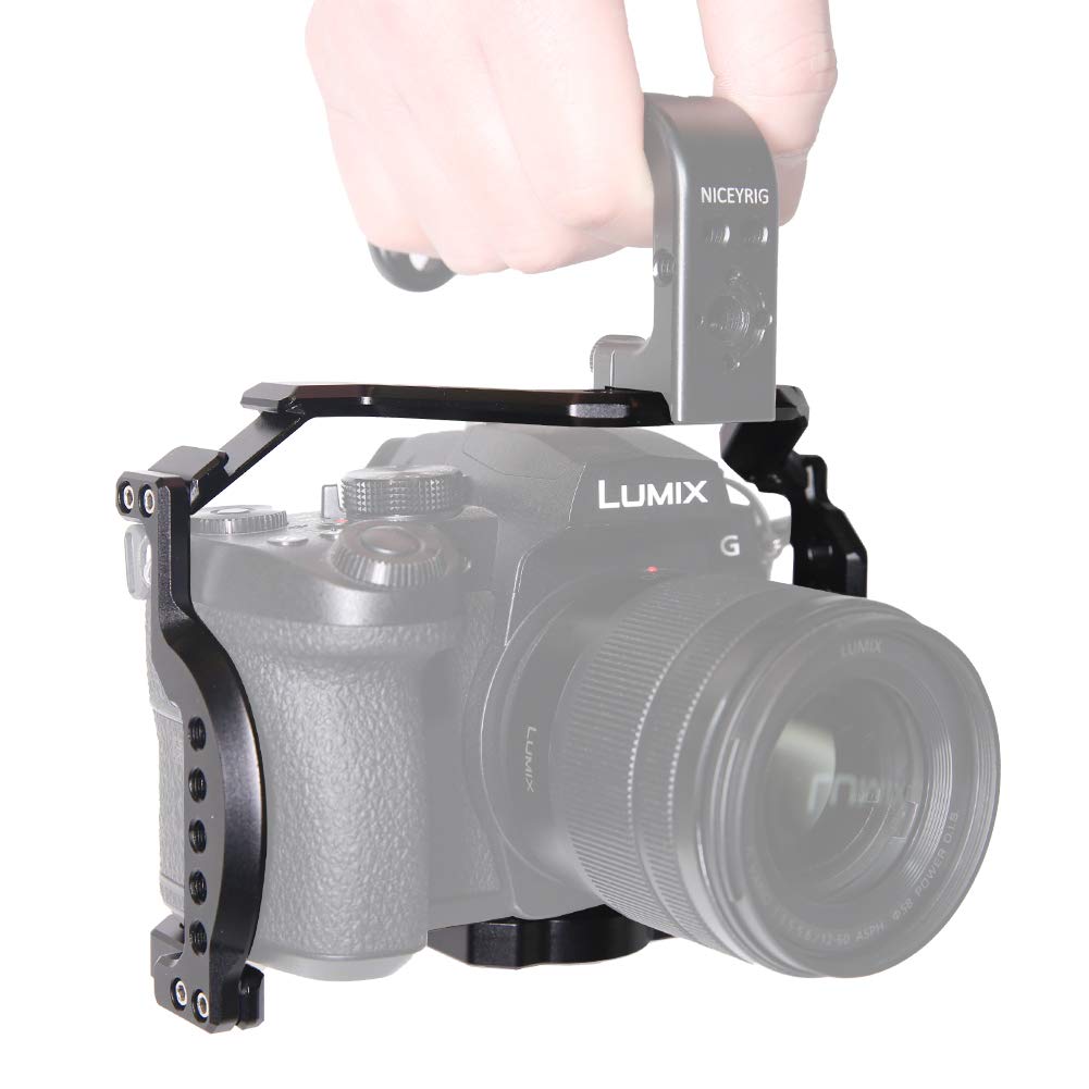 NICEYRIG G95 - Jaula para cámara Panasonic G95/G85, con Zapata fría de Carril OTAN y Orificio de localización de Accesorios de 3/8 "-16