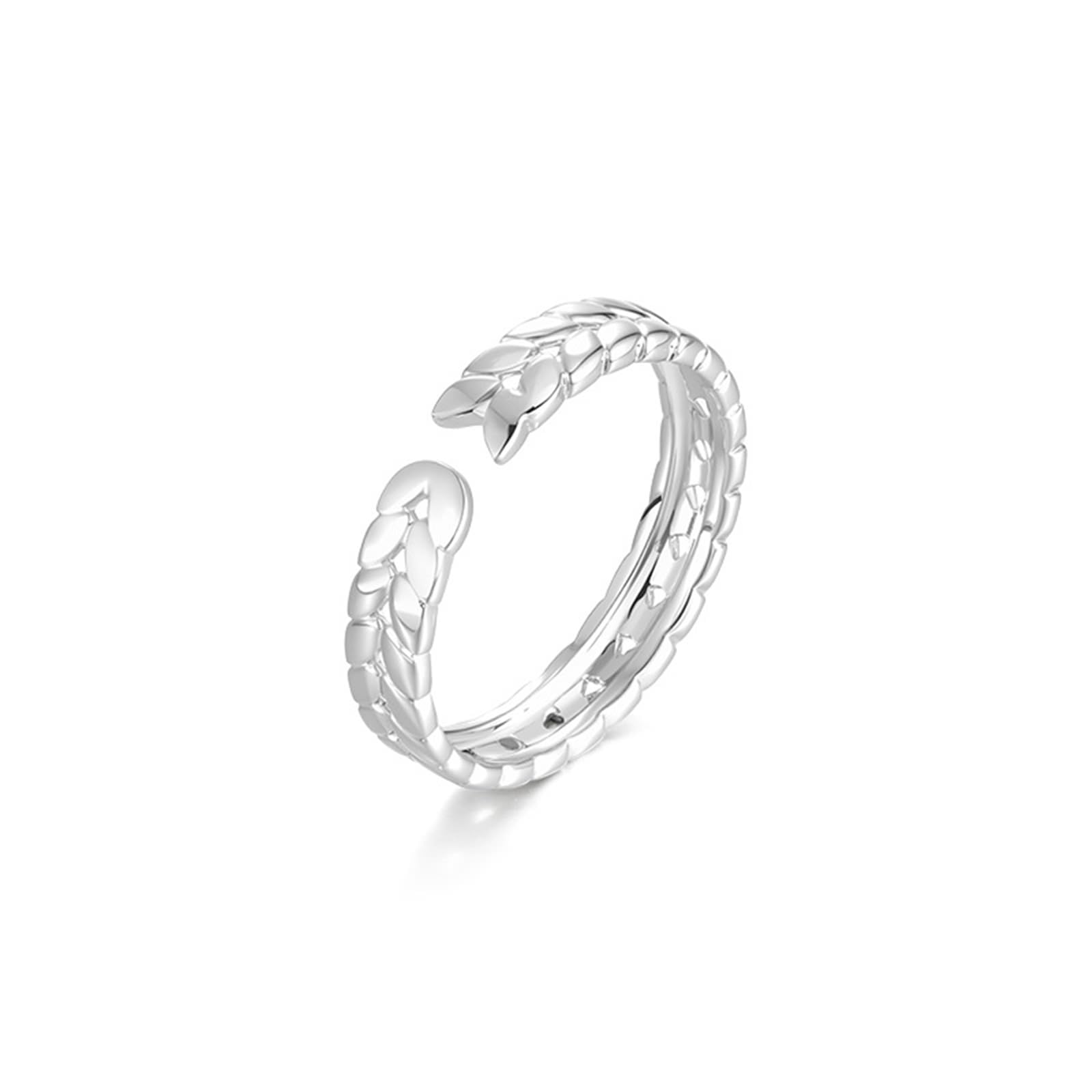 Anillo de compromiso de oro blanco de 9 K/14 K/18 K, joyas de oro auténtico, espiga de trigo blanco y oro Au 375/585/750, talla 47-65