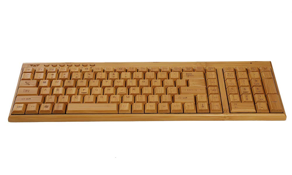 Walnutbae Handmade Full Wooden Bamboo Wireless Keyboard (ECO-Friendly) Compatible with All Software