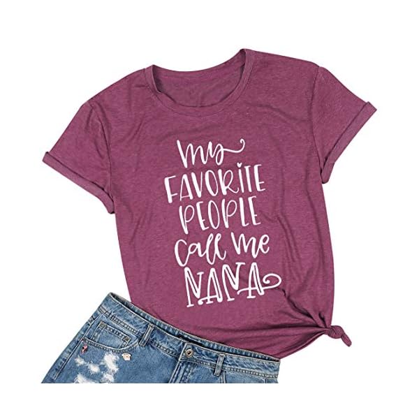Grandma Shirt Women My Favorite People Call Me Nana Shirt Funny Short Sleeve Top Tee Shirt Red