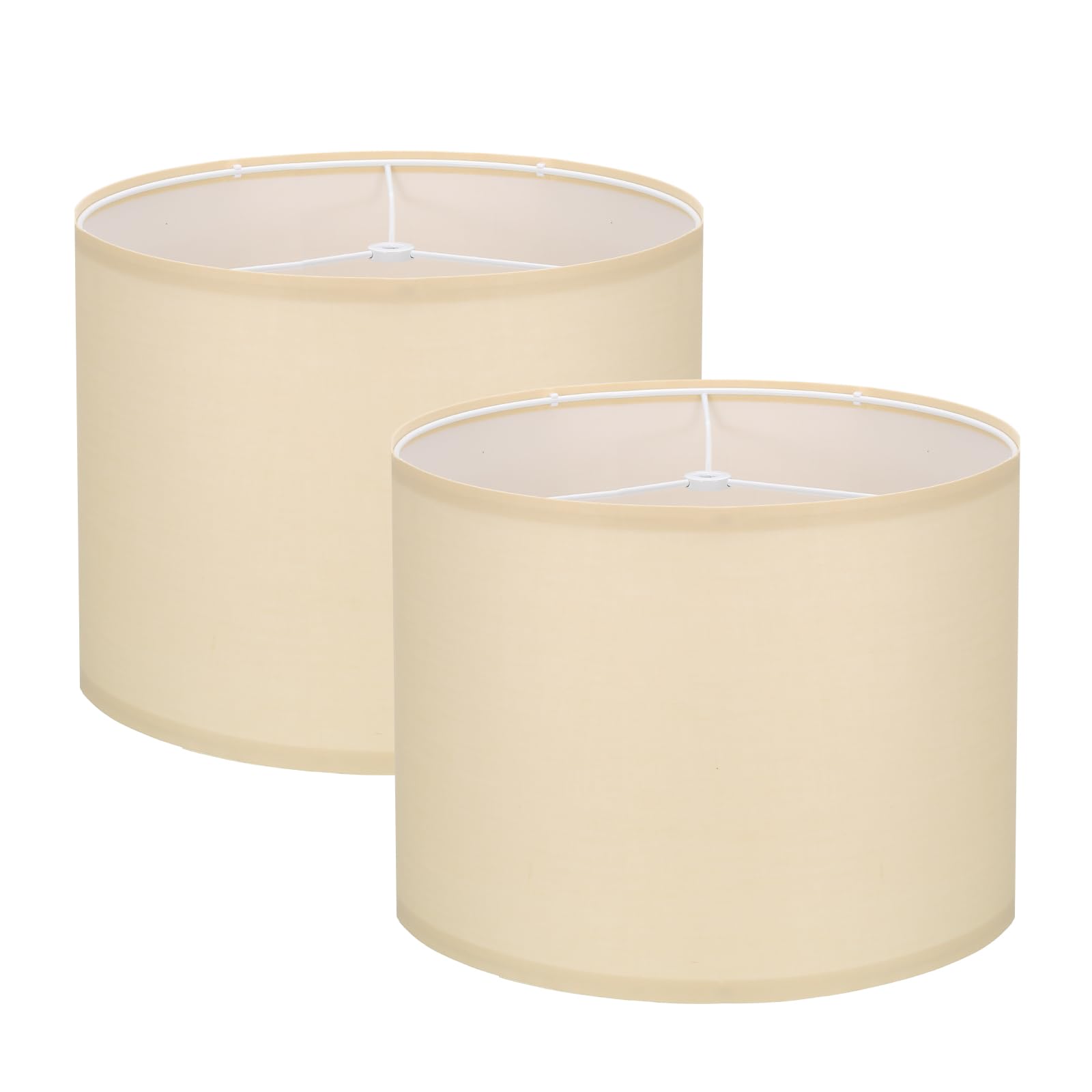 Paralume a tamburo con retro rigido, set da 5 pezzi, 33 x 33 x 25 cm, colore: beige
