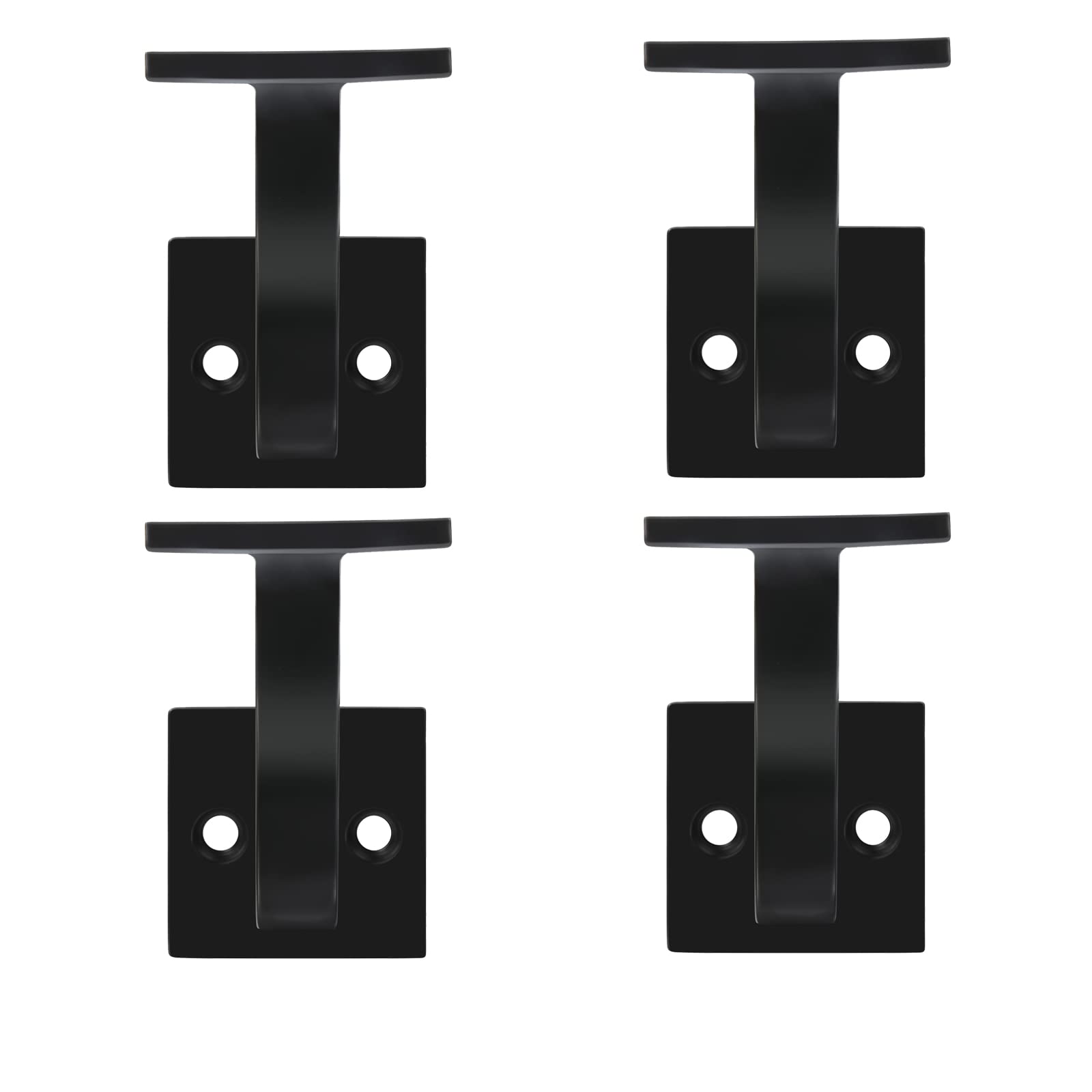 3TO Handrail Brackets - 4 Pack L-Shape Black Modern Design for Easy Installation Support Run LED Low-Voltage Cables (3T01)