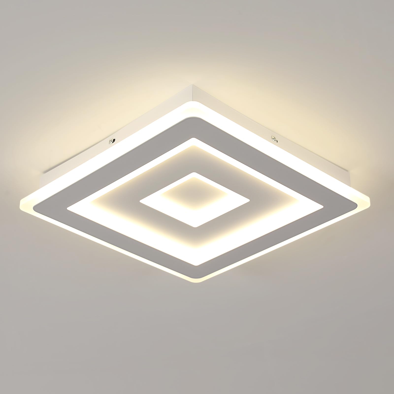 Comely Deckenleuchte Quadrat 52W 4500K Deckenlampe Acryl Beleuchtung Modernes Design Flimmerfrei Schlafzimmer Wohnzimmer Flur Natürliche Beleuchtung Energiesparend Lampe 40cm.