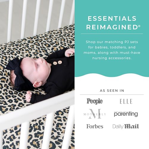 Image of Posh Peanut Fitted Crib Sheet, Soft Viscose from Bamboo Fabric, Standard Crib and Toddler Mattresses 52 inch by 28 inch (Lana Leopard Tan)