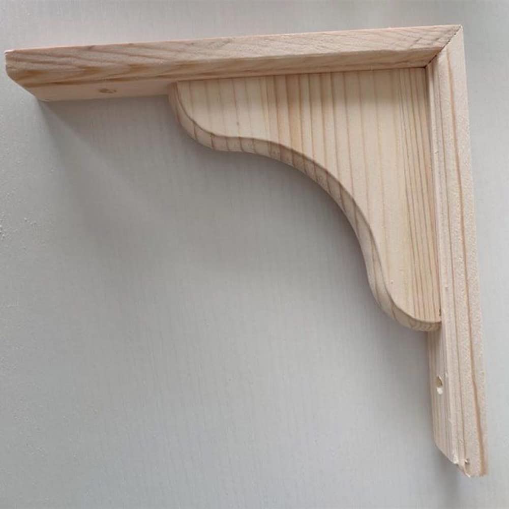 Natural Wood Shelf Bracket,2 Pack Decorative Wall Mounted Floating Shelves Supports,Corner Brace Joint,Wood Board Shelf Brackets-15x15cm