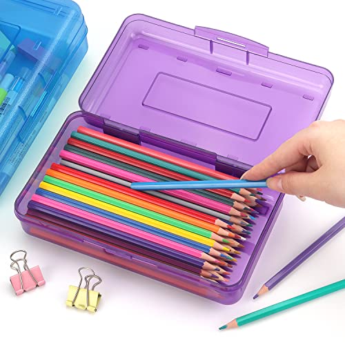 Image of Tamaki 1 Pack Plastic Pencil Box Large Capacity, Purple