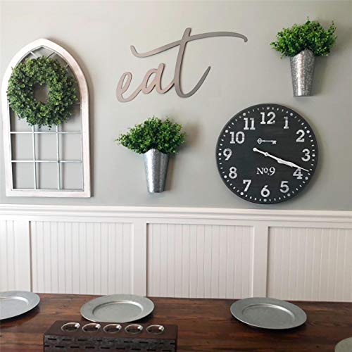 Mkono Galvanized Metal Wall Planter Farmhouse Wall Vase For Artificial Plants Flowers, Rustic Hanging Fake Flowers Holder Country Home Bedroom Living Room Decor Set Of 2, Silver, Small #TOP2