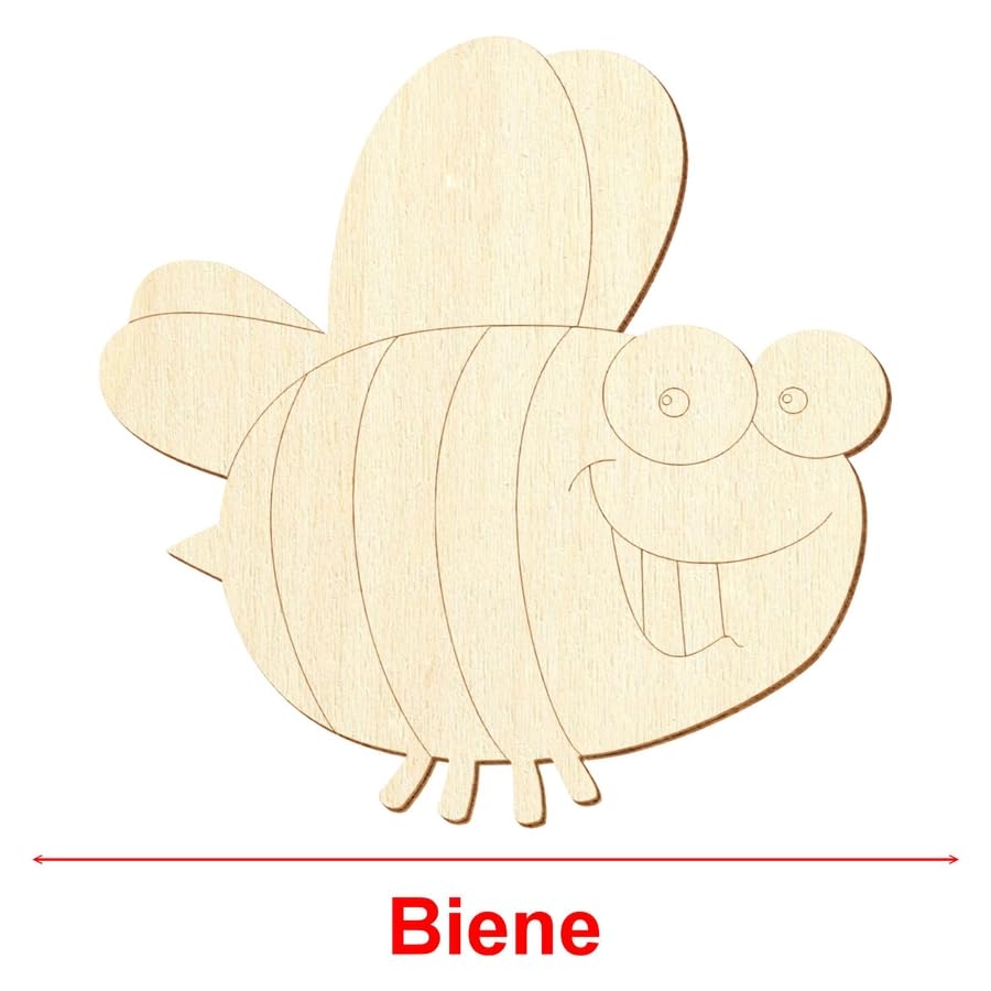 Holz Biene V5 - Deko Basteln 5-50cm, Pack mit:10 Stück, Breite:25cm breit
