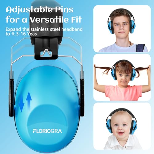 Image of Floriogra 2 Pack Noise Canceling Headphones for Kids, Kids Ear Protection Earmuffs for Autism, Toddler, Children, Noise Cancelling Sound Proof Earmuffs /Headphones for Concerts, Air Shows, Fireworks