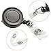 Retractable Badge Holder ID Card Holder Reel with SWIVEL-BACK Alligator Clip Black Pack of 10