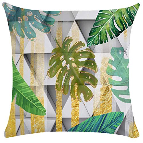 WEIANG - Federa per cuscino con motivo di foglie