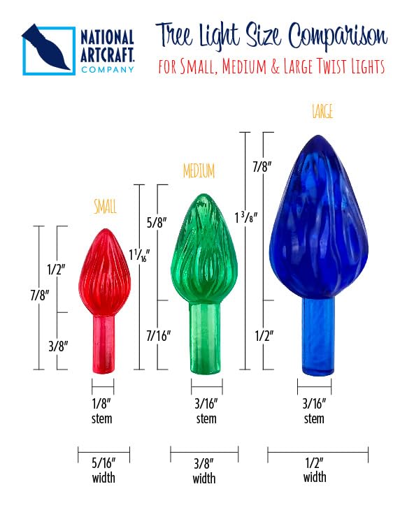 National Artcraft Medium Aqua Twist-Style Ceramic Christmas Tree Lights