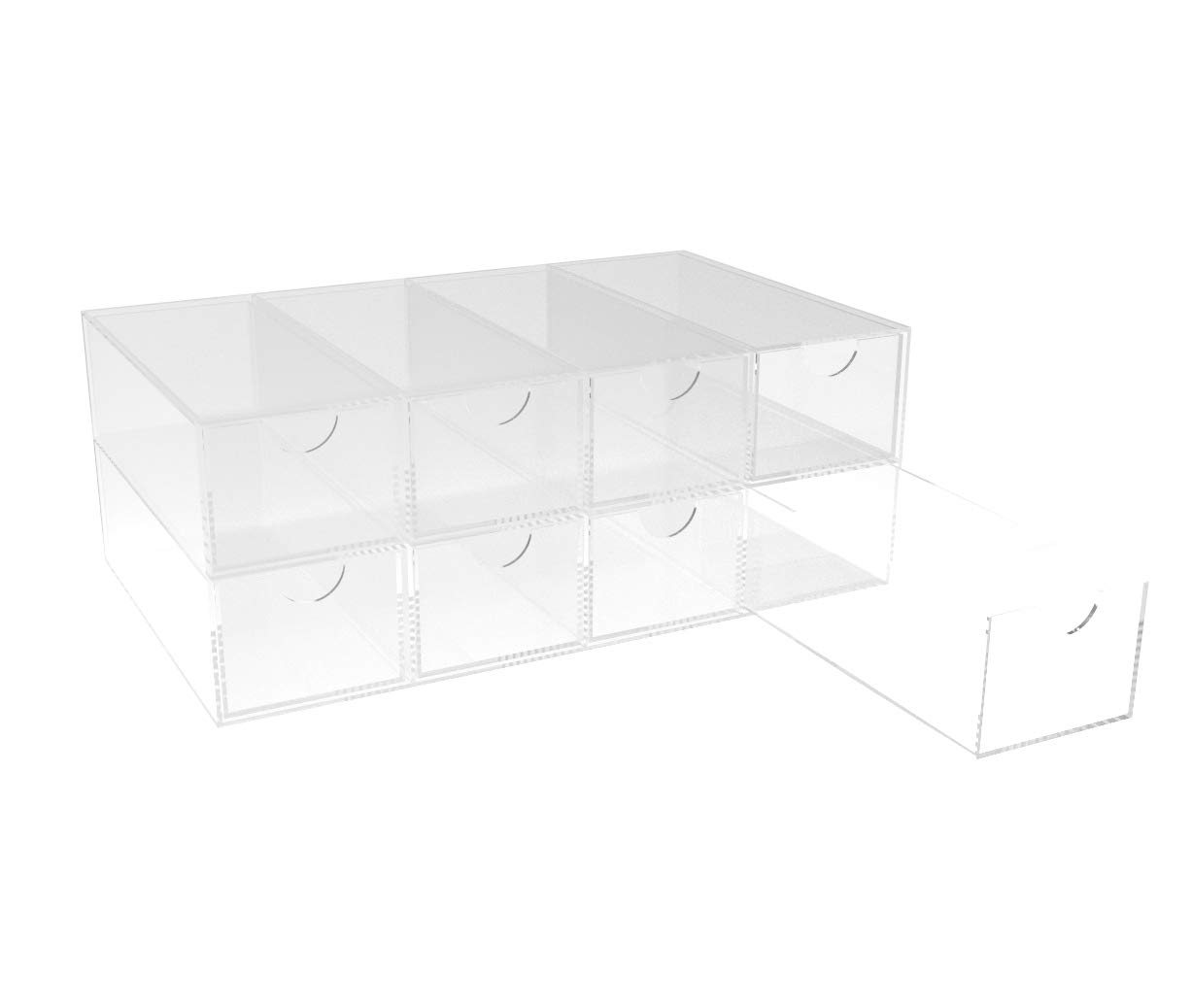 FixtureDisplays® 13" W x 8" D x 5" H Plaxiglass Acrylic 8 Drawer Yogurt Topping Dispenser 100972NEW-NPF