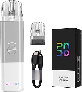 VAPTIO PADO Kit Cigarette Electronique 1000mAh 22W Vape Pen avec PADO Pod Bobine 2pcs 0.6ohm(Mesh) / 1.2ohm(MTL),Sans nicotine San tabac (Argent)