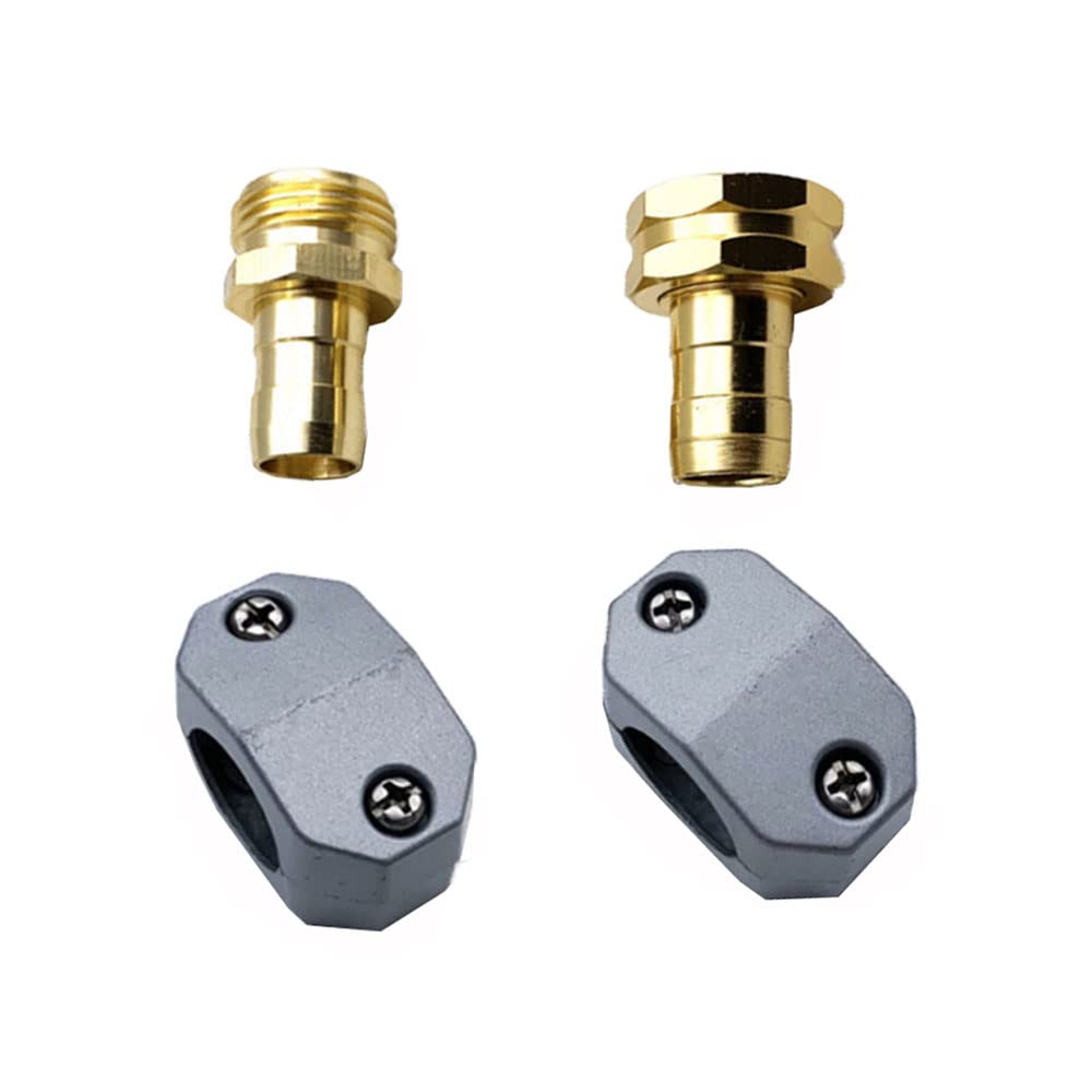 8 raccordi per riparazione di tubi da giardino, adatti per tubi da giardino da 5/8 "e 3/4", tubo dell'acqua femmina maschio di riparazione del tubo da giardino